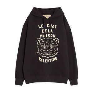 VALENTINO Le Chat De La Maison Graphic Hoodie Men BLACK Sweaters & Cardigans